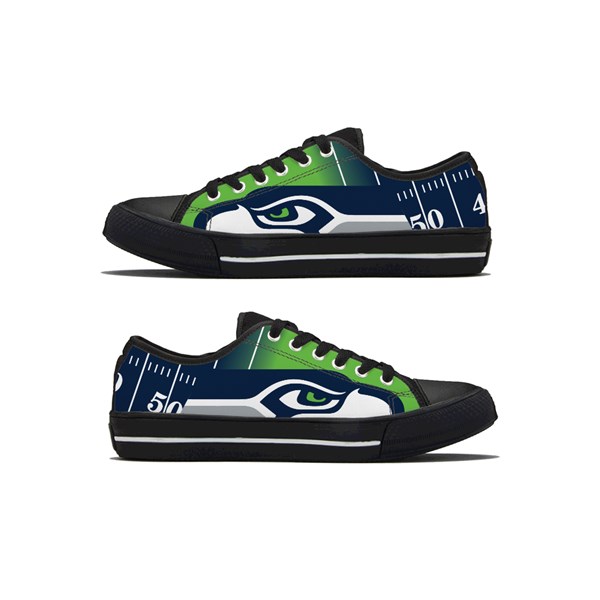 Men's Seattle Seahawks Low Top Canvas Sneakers 001